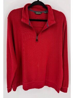 Orvis Mens Burgundy Half-Zip Pullover Sweater Size XL